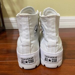 White converse lugged high top